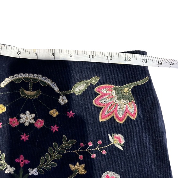 Harper Heritage Embroidered Mini Skirt Womens Size S Cotton Navy - Picture 10 of 10
